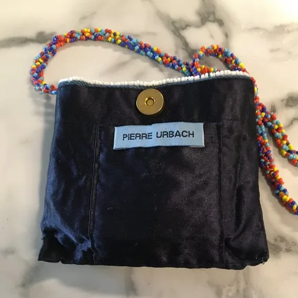 PIERRE URBACH Micro Crossbody Shoulder Bag Beaded Multi Colored Floral Pattern - Picture 5 of 7